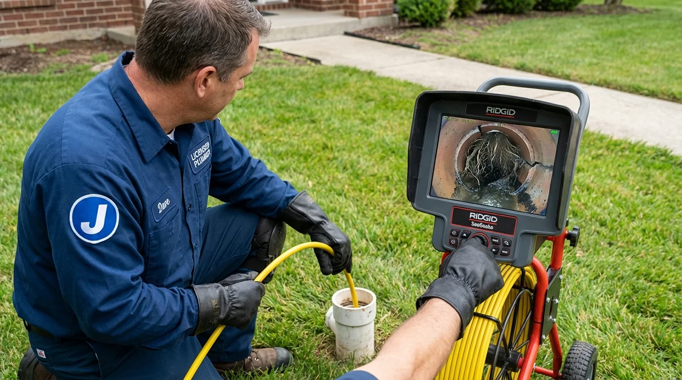 Sewer camera inspection being performed by Johns Plumbing LLC in Norman